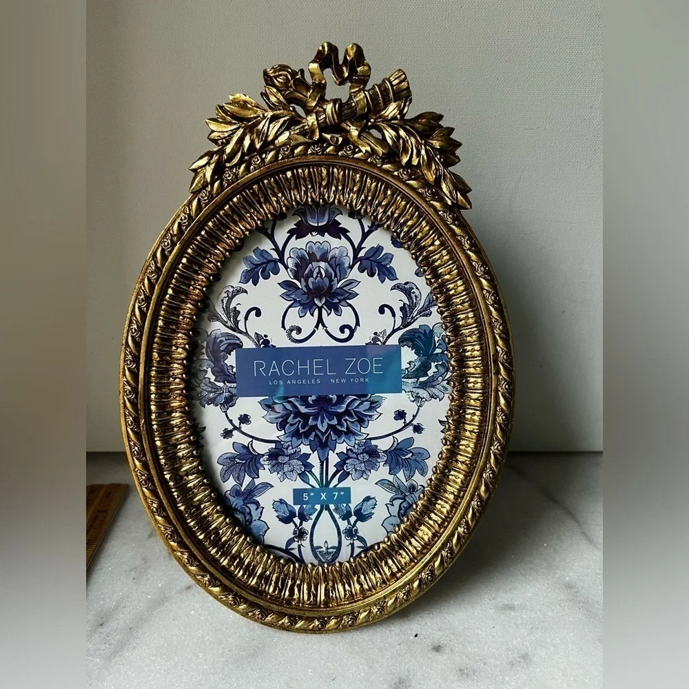 Rachel Zoe Elegant Gold ornate Oval Frame antique style